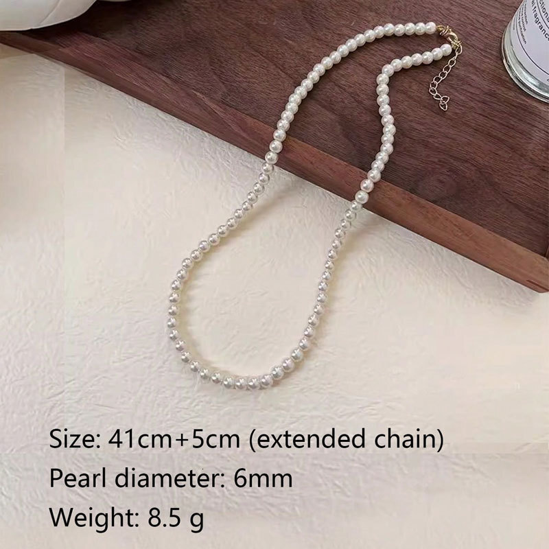 4/6/8/10/12MM Faux Pearl Pearl Necklace Women's Faux Pearl Choker Jewelry for Women