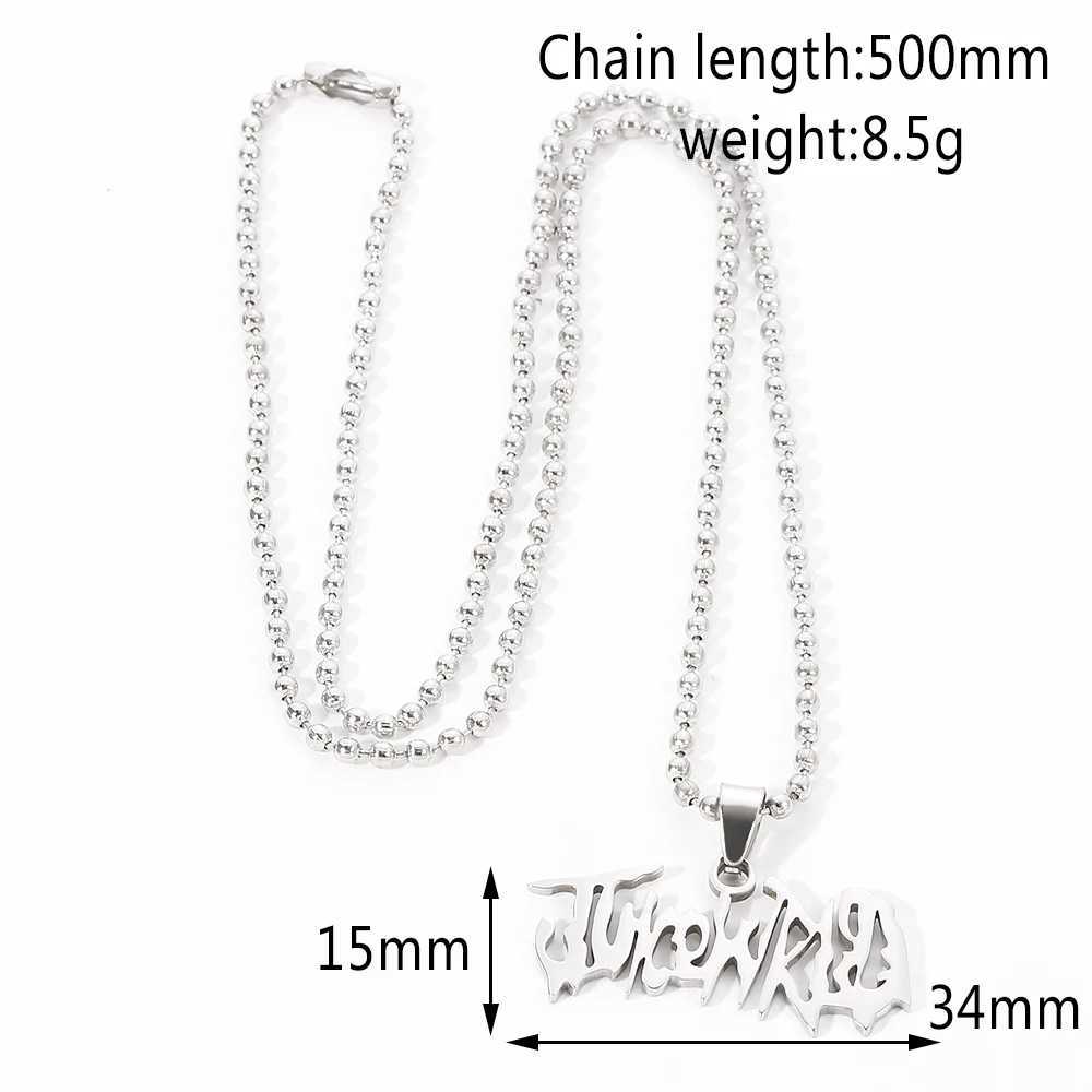 JUICE Wrld Pendant Necklace Singer Rapper Letter Name Chain Necklace Fans Memorial Jewelry Gift Woman W250318