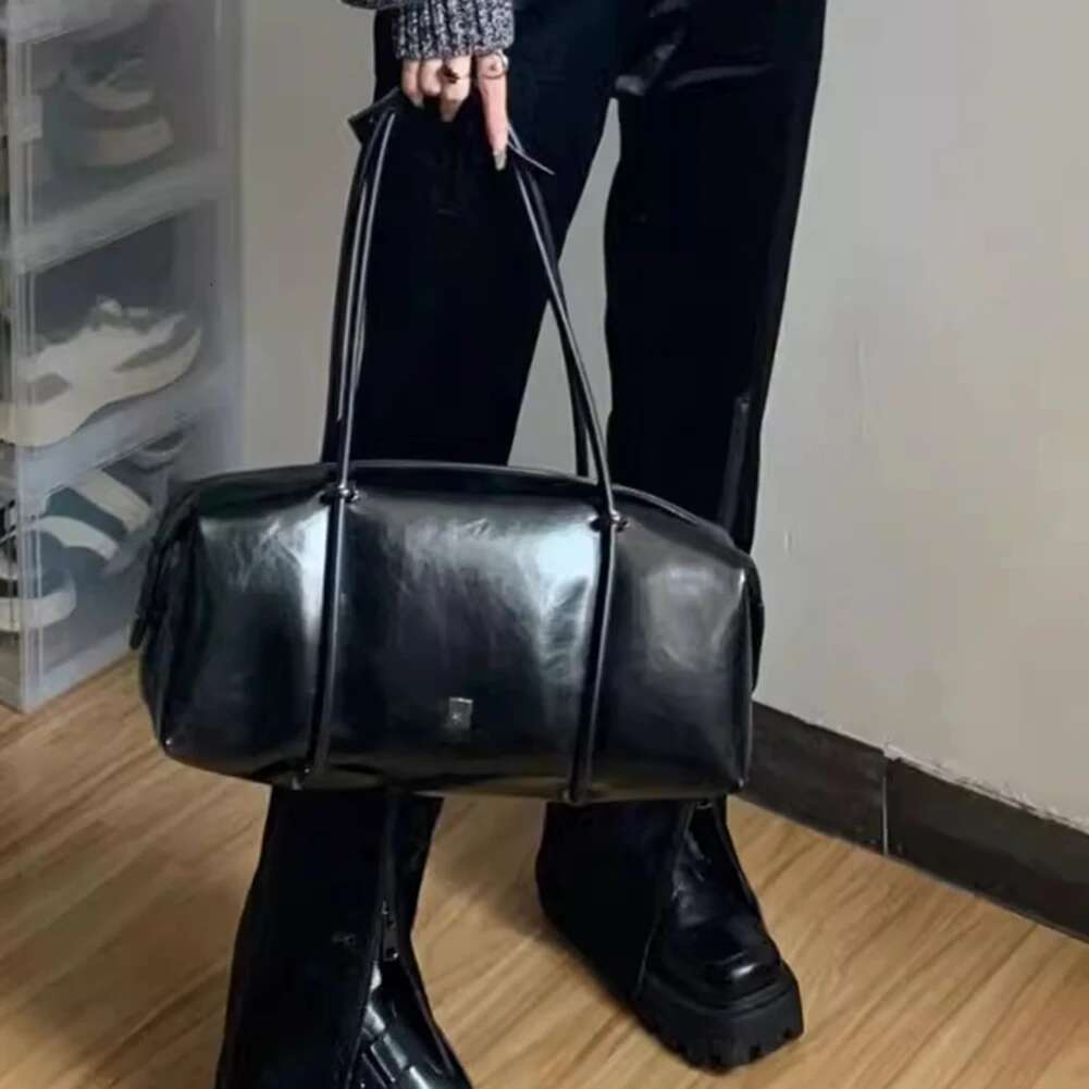 Women Fashion Shoulder Large Capacity PU Boston Pillow Bag Mini Clutch Purse Solid Color Zipper Closure For Vacation Party