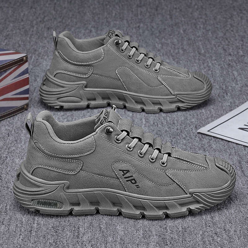 New labor protection autumn casual workwear board thick soled anti slip driving men's sports running shoes