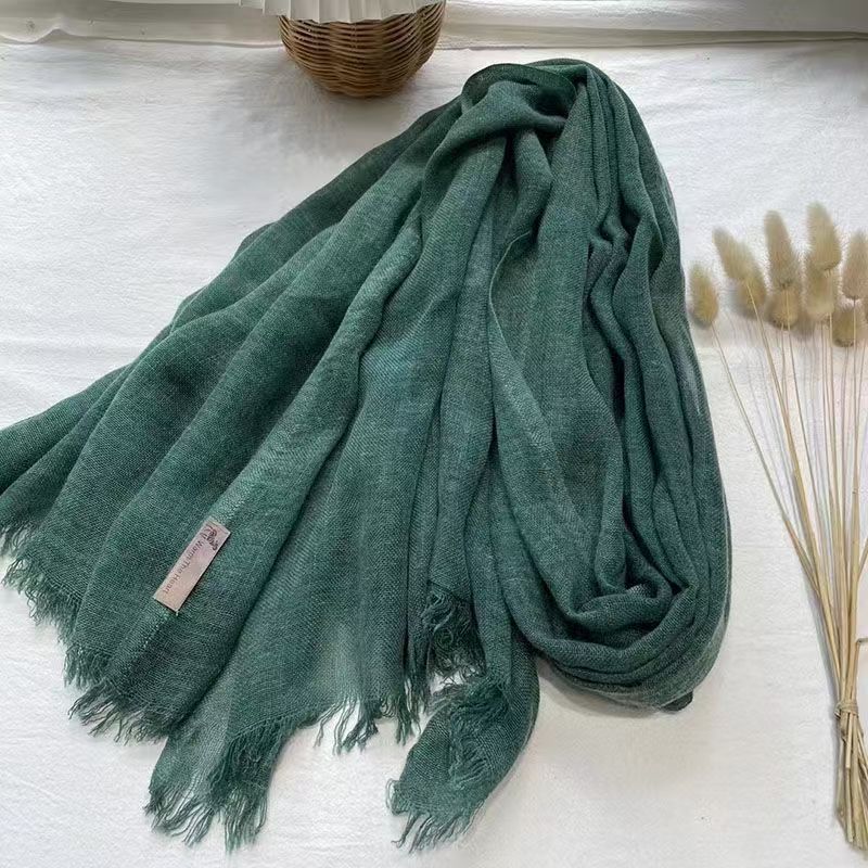 T308 new scarf for women, fashionable, versatile, high-end, hot-selling, solid color, warm and cold-proof, cervical spine neck scarf
