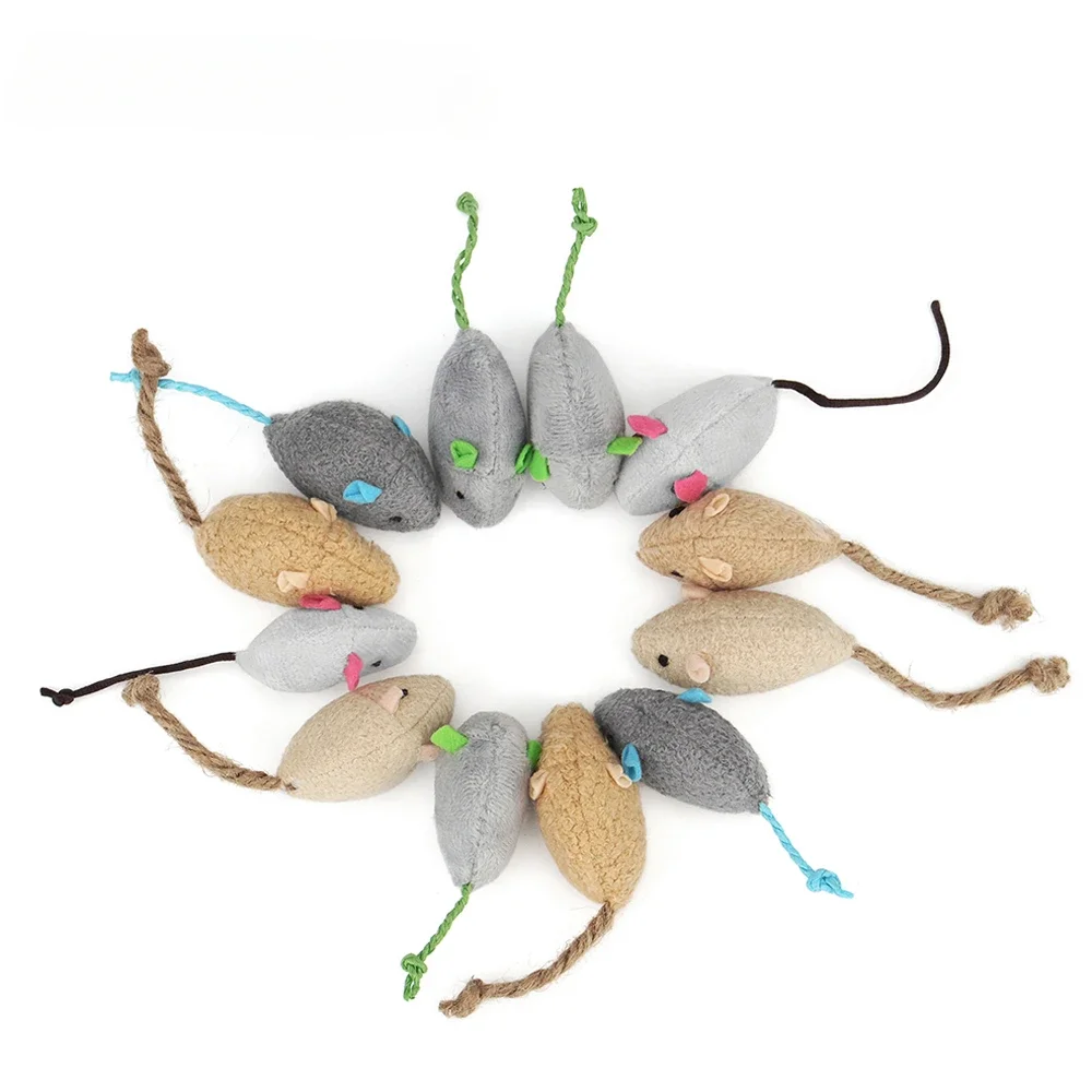 20Pcs/ Lot Cat Toys Interactive Cat Game Catnip Toys for Cats Rattle Cat Mouse Toys Also Prefilled Catnip Faux Fur Pet Products