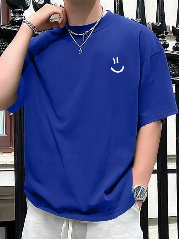 Interesting face printed T-shirt for mens summer casual round neck short sLeeved clothing Harajuku unisex cotton T-shirtT250318