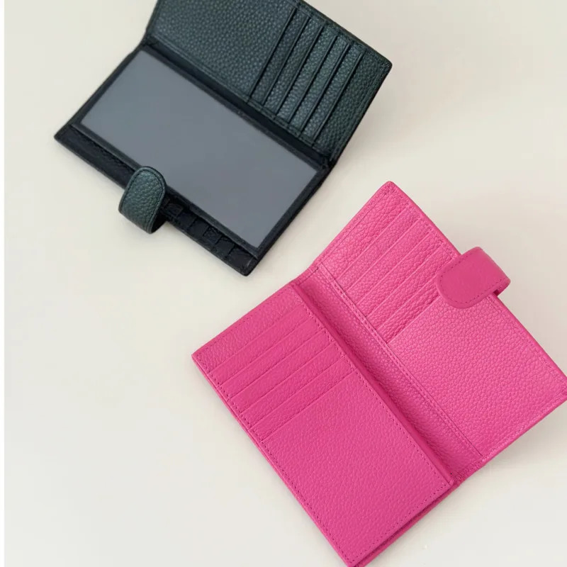 Customized letter mens leather long card wallet large capacity womens card holder multi pocket card pocket 250317