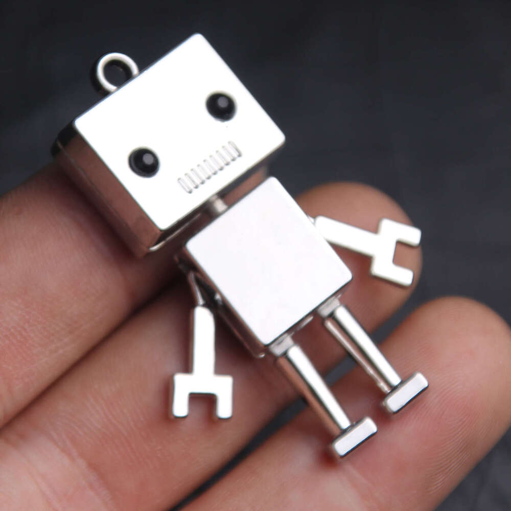 Ins Hip Hop Internet Celebrity Titanium Steel Necklace Male and Female Trendy Student Korean Version Street Square Robot Pendant Jewelry