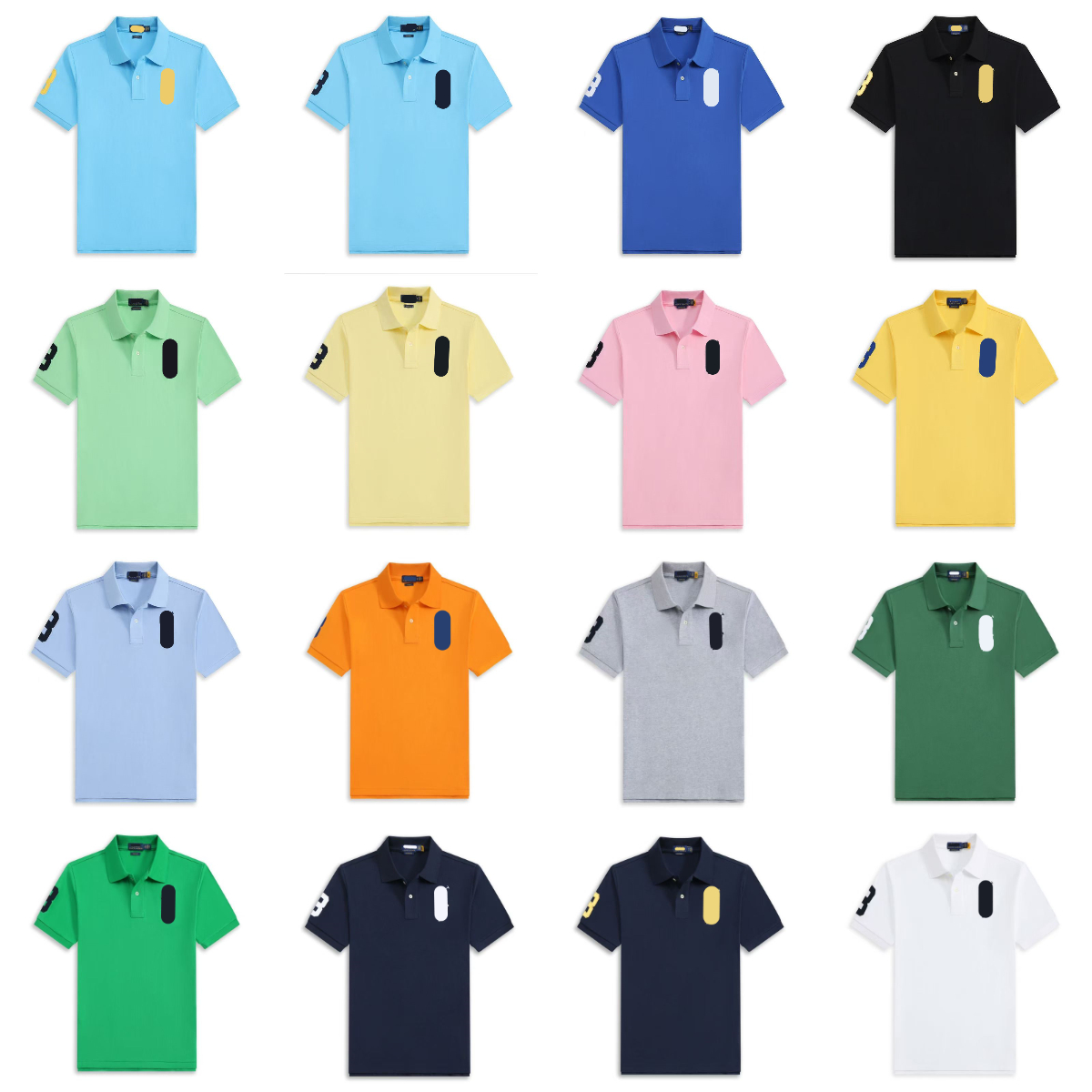 Luxury Brand Mens Designer Polo T shirt Summer Fashion Casual Big horse America Embroidery Men's Summer T Shirt black colors are available Size S-2XL Designer tops