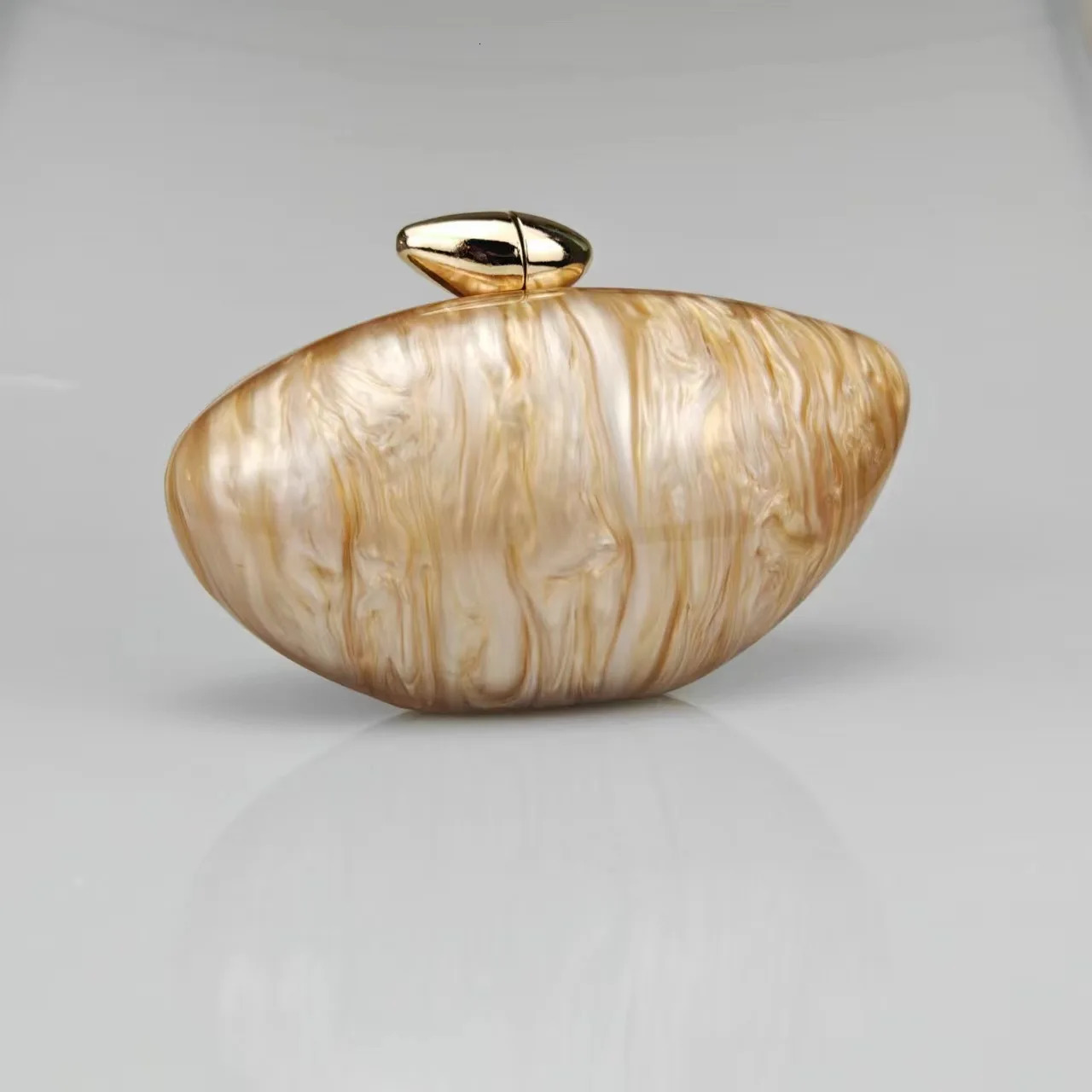 Shell Pearl Brown Marble Acrylic Box Clutches Evening Bag Wedding Party Female Mini Purse Evening Female Bridal Handbag 250318