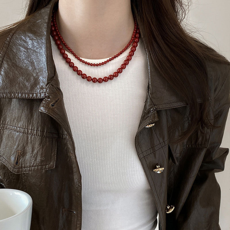 Glass Pearl Necklace Feminine High-grade Collar Bone Chain Choker Jewelry