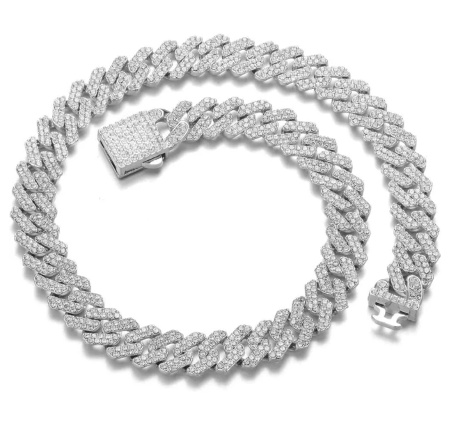 2024 Fashion Hip Hop 5A+ CZ Stone Bling Iced Out 20mm Cuban Link Chain Necklace for Men Rapper Jewelry
