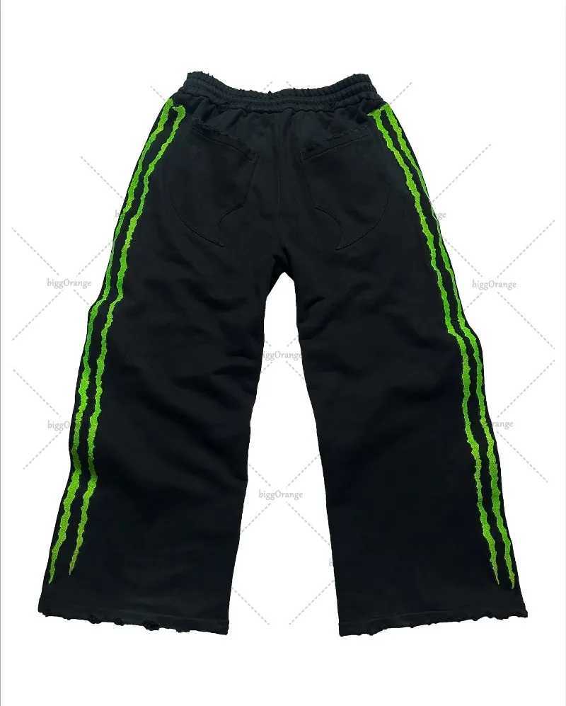 European and American Fashion Clothing Personality Scratches Oversized Sports Pants Street Fashion Brand Wide-leg Pants Men W250318