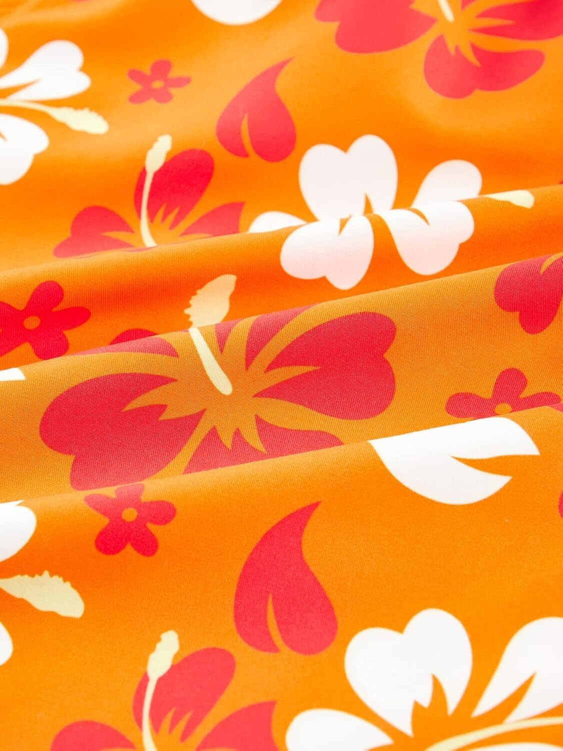 Men's Floral Print Drawstring Elastic Waist Swim Trunks Summer Beach Shorts Fashion print