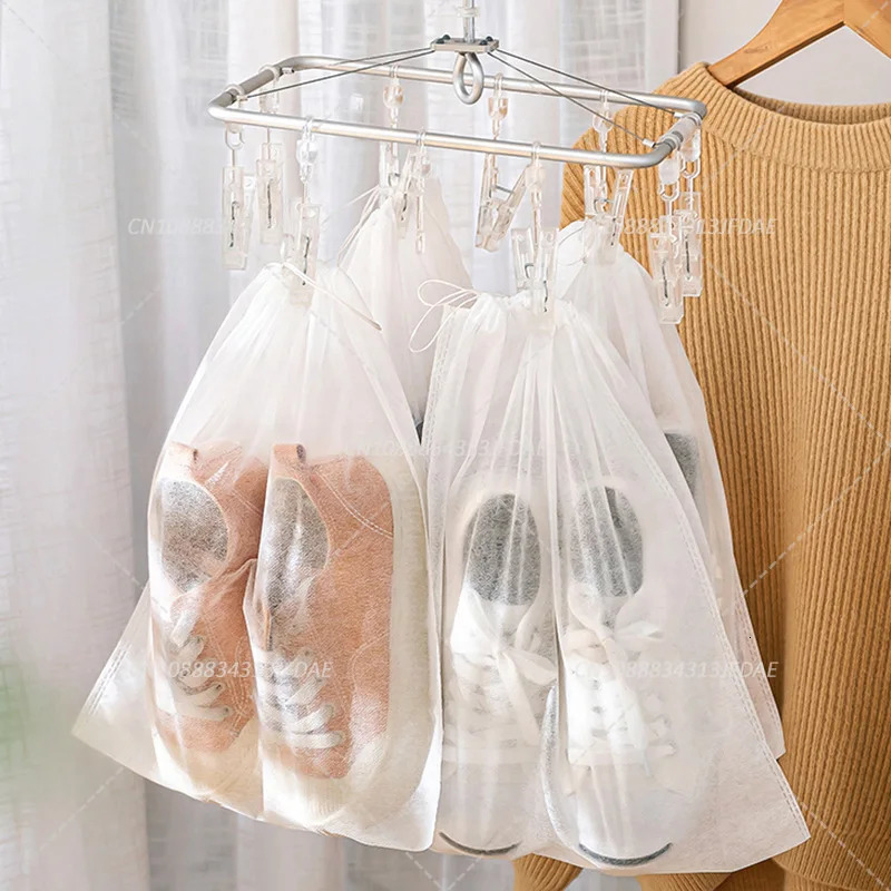 1030 shoe covers nonwoven fabric dustproof drag transparent storage bag travel dry protection 250318