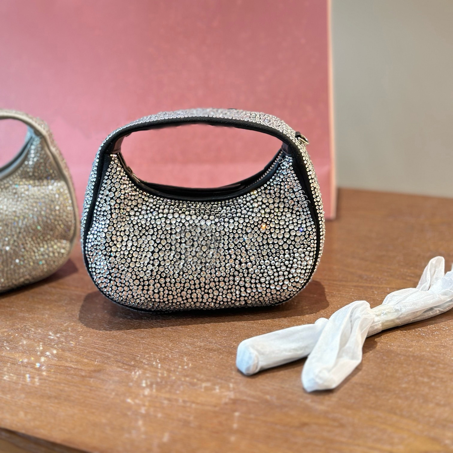 Designer full diamond shoulder bag mini crossbody bag makeup bag lipstick envelope handbag mini diamond bag travel bag lady bag phone bag wallet card holder