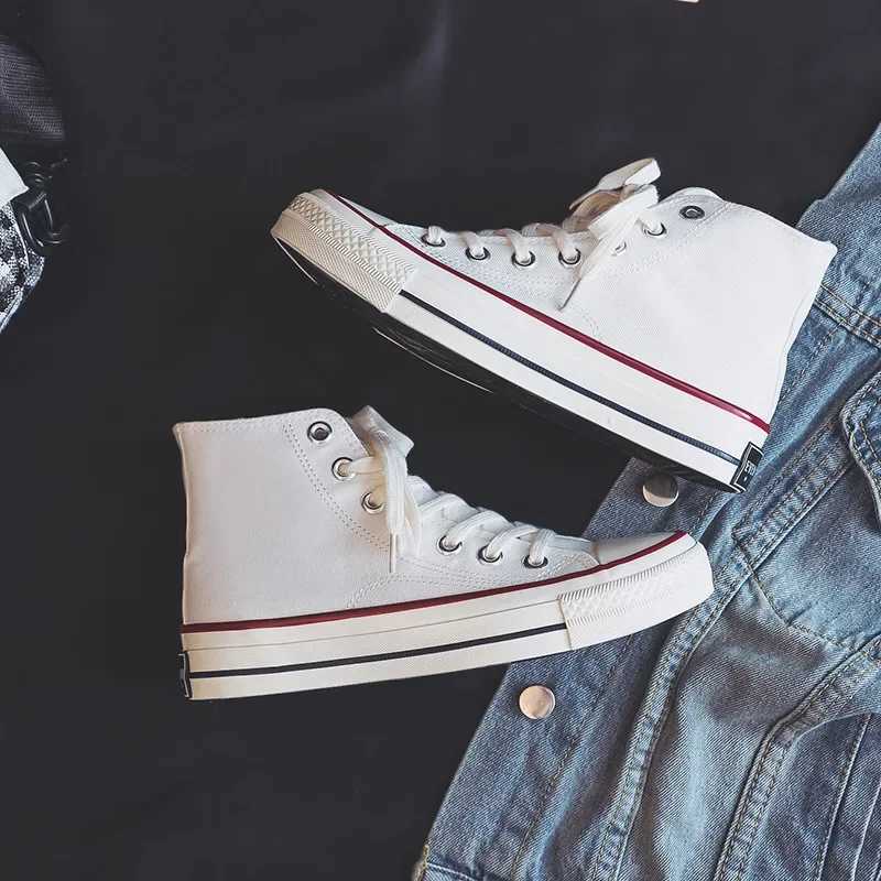 Mens classic canvas shoes childrens solid color high top sports shoes soft shoes anti slip lace casual walking board shoes Y250318