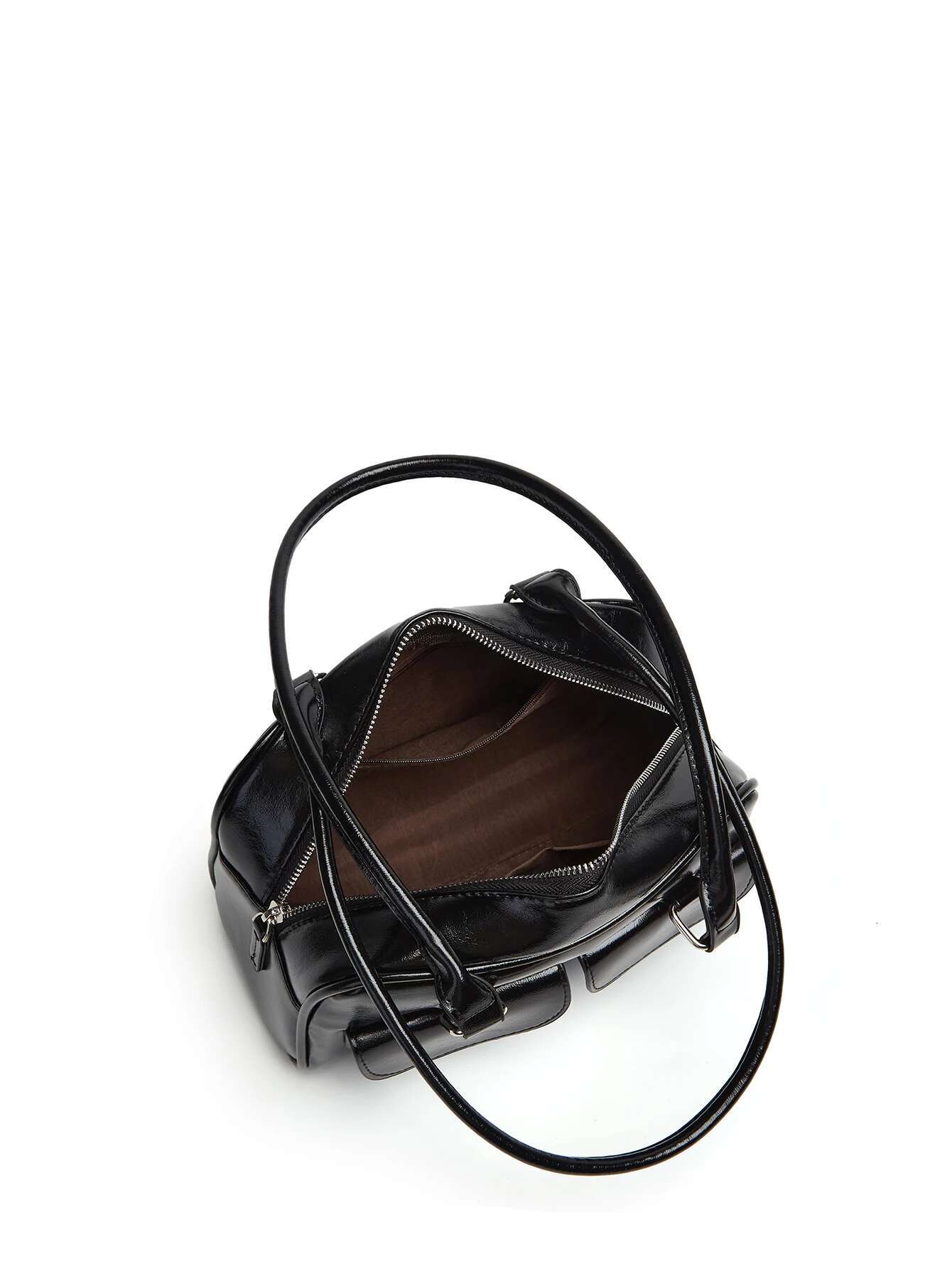 Trendy Street Standoil Korea Designer Bowg Box Handbag For Women Boston Tote Pu Leather Bag Female Accessory