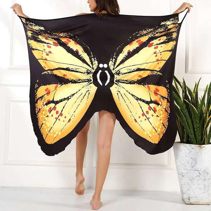 Sexy butterfly print cover swimsuit women's summer dress waist jacket bikini swimsuit sarong skirt wallet swimsuit elegant women's swimsuit