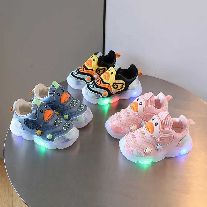 Baby LED shoes childrens luminous sports shoes breathable toddler shoes childrens boys and girls luminous shoes with LED lights W250318