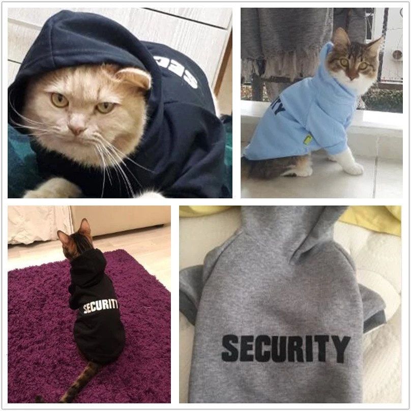 Pet Cat Clothes Security Coats Jacket Hoodies For Cats Outfit sweater Clothing Costume Rabbit Dogs for cats 250318