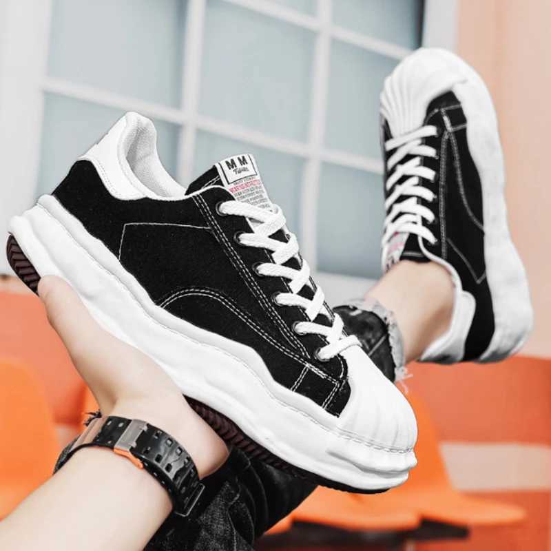 Mens Thick soled Canvas Sneakers and Warm Spring/Summer 2024 Low cut Casual Sneakers Y250318