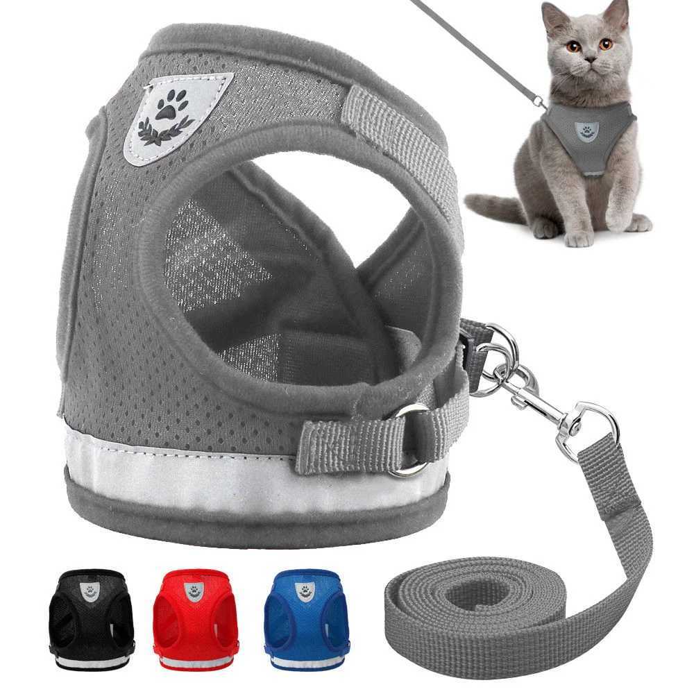 Cat Harness and Leash Set Reflective Kitten Puppy Dogs Jacket Mesh Pet Clothes For Small Dogs Pet Chihuahua Yorkies PugT250318