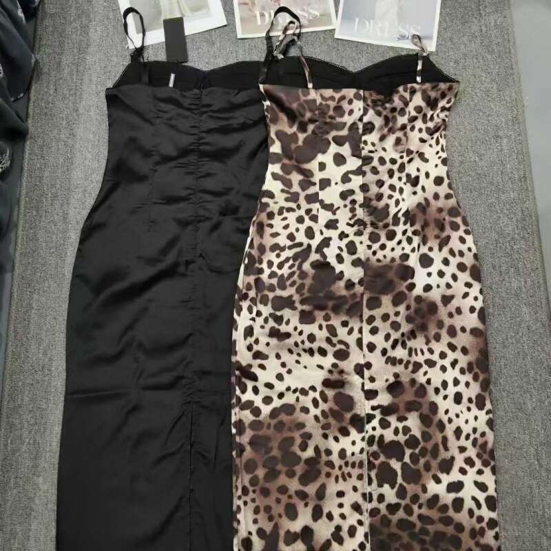 Wind 2024 New Women's Instagram Sexy Party Fashion Leopard Print Backless Hanging Neck Dress For Women