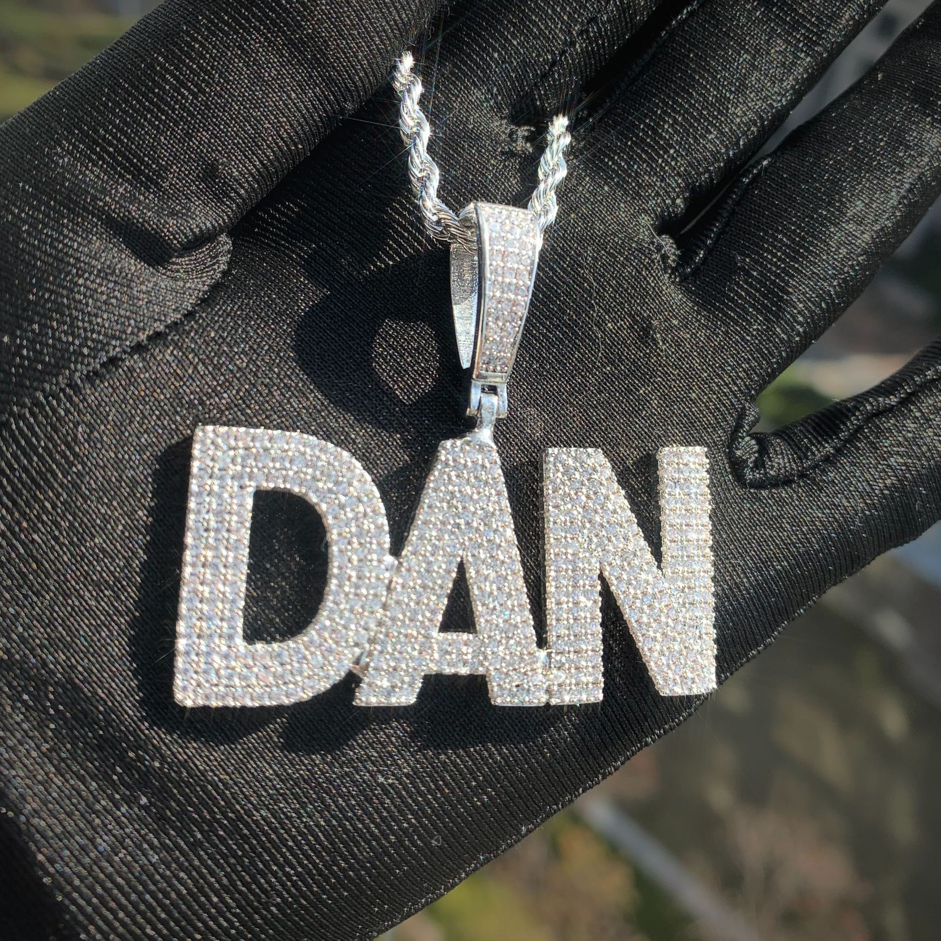 Hip Hop Custom A-Z Letters 0-9 Numbers Pendant Necklace 3 Rows 5A Zircons Men Women Jewelry Gift