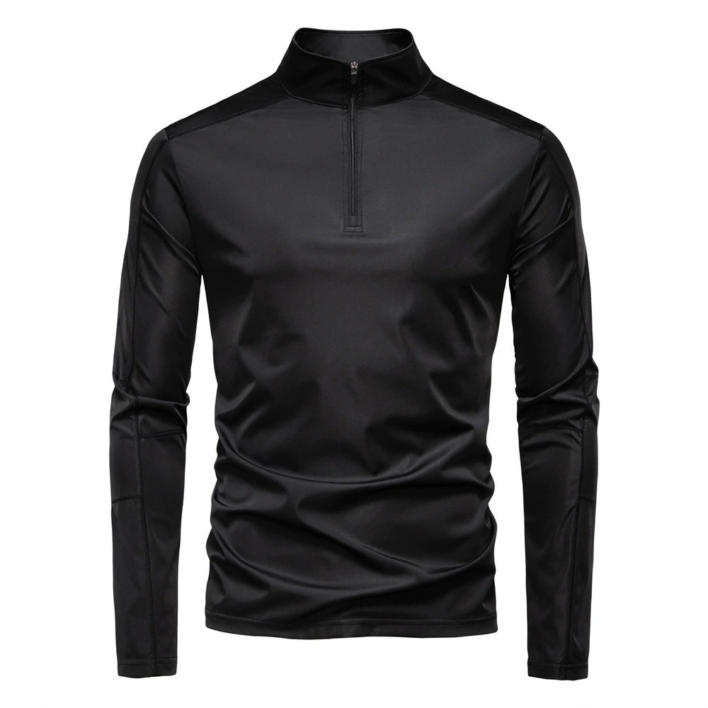 2025 spring and summer new men's sunscreen UV protection UPF100 + bottoming shirt long-sleeved half-zip T-shirt men m086