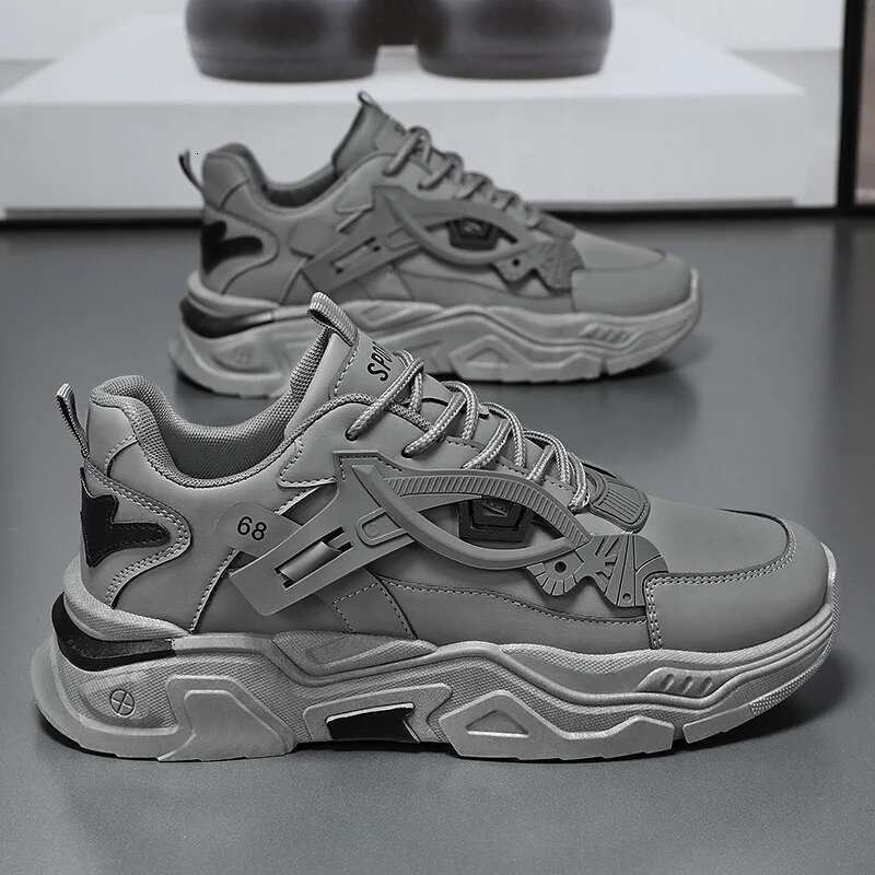 Student height increasing four season new thick men's casual sports soft sole comfortable outdoor running shoes