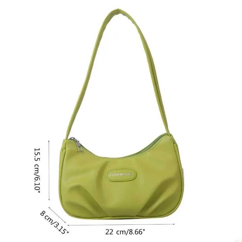 D0UD Underarm Bag Makeup Bag PU Armpit Bag Black/White/Sier/Brown/Rose Red/Green Z250318
