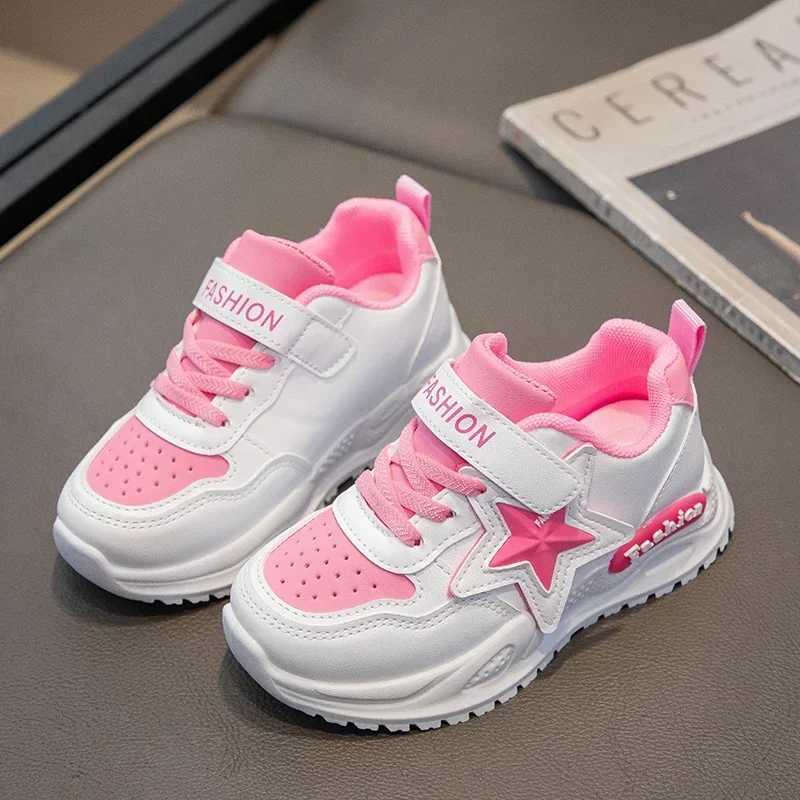 Girls Sports Shoes Princess Sle Sweet Stars Kids Sneakers Thick Soft Sole 2025 New Fashion Children Running Shoes Hook loop W250318