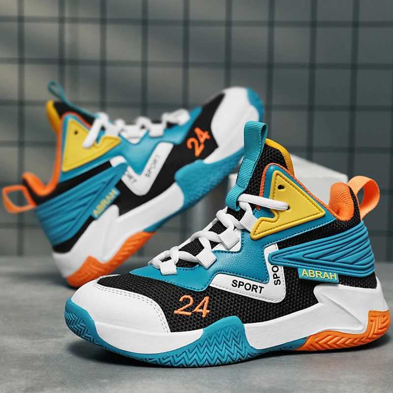 Childrens basketball shoes high-quality and fashionable mid top sports shoes popular lace outdoor running shoesXJ250318