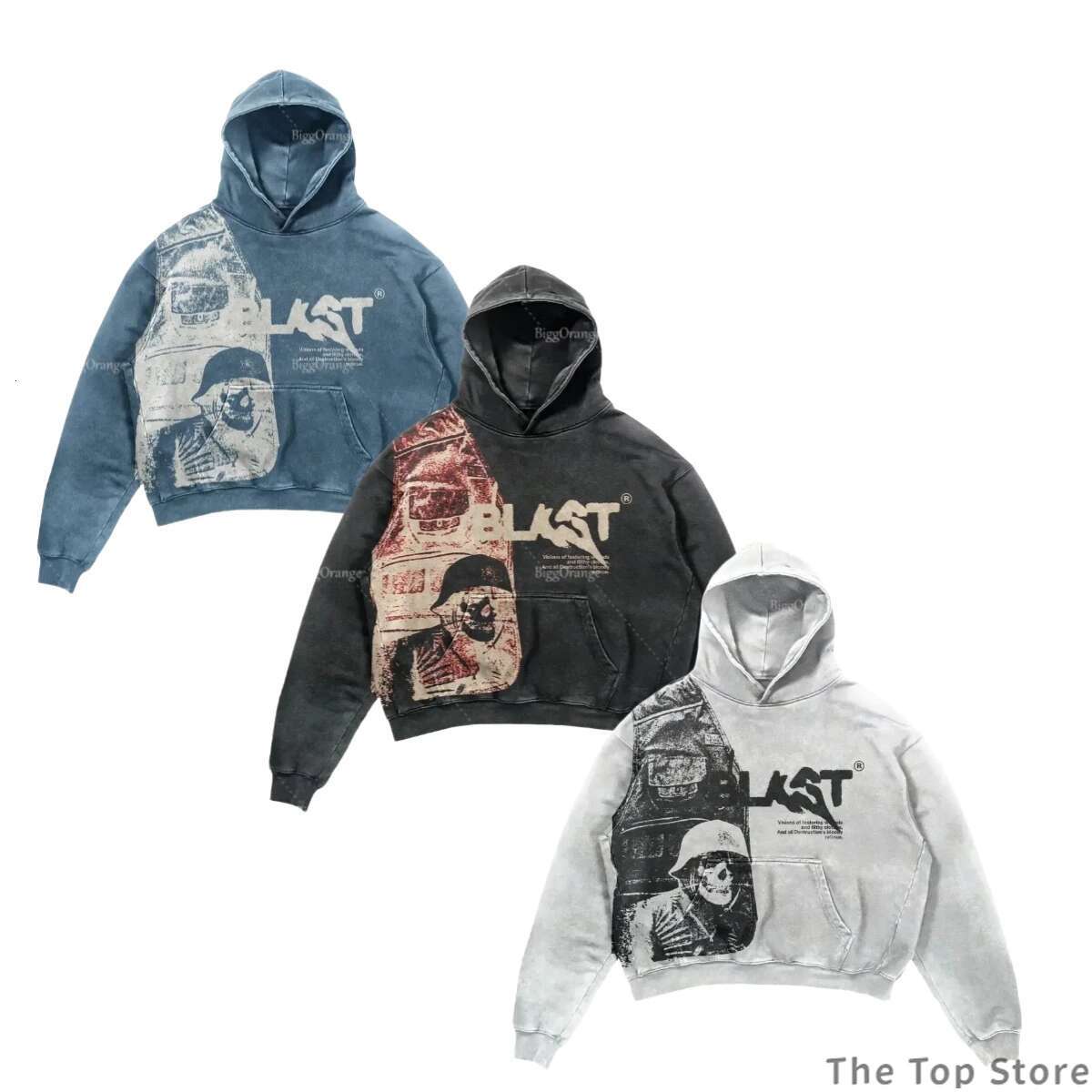 Designer Hoodie Casual Retro 2025 Light Luxury Coats Streetwear Gothic Letter Explosion Print Pattern Skull Fashion Hoodie Haruku Men's Wear