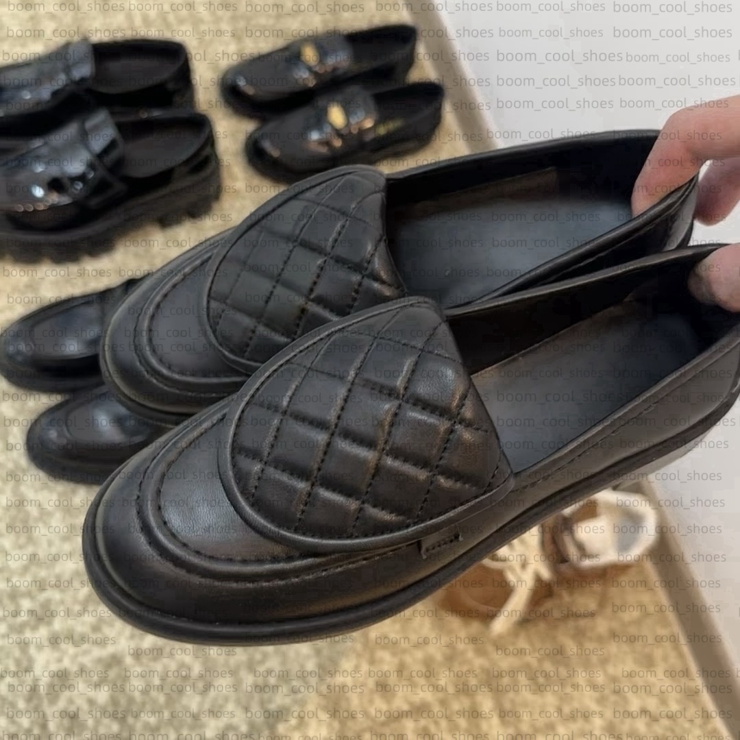 Designer Loafers Women Loafers leather Shoes Leather Oxford Chunky Casual Shoes Luxury Woman Classic Matte Platform Shoes