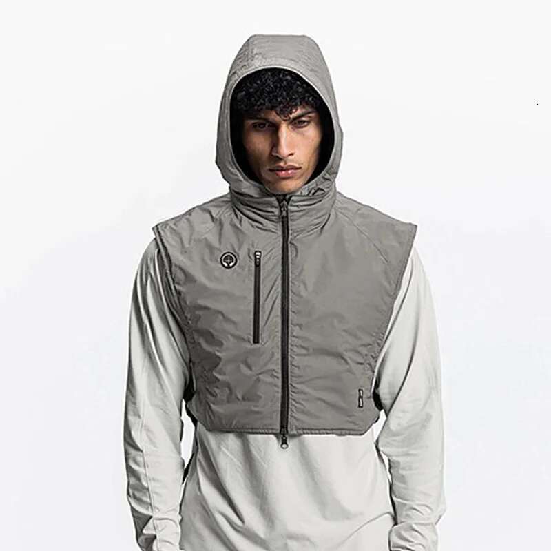 New Mens Gym Sports Hooded Vest Waterproof Outdoors Night Running Reflect Zipper Jacket Sleeveless Coat Male Fiess Clothing