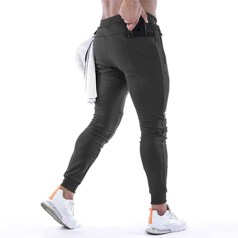 Mens sports pants sports pants gym workout pants slim fitness pants with pockets W250318