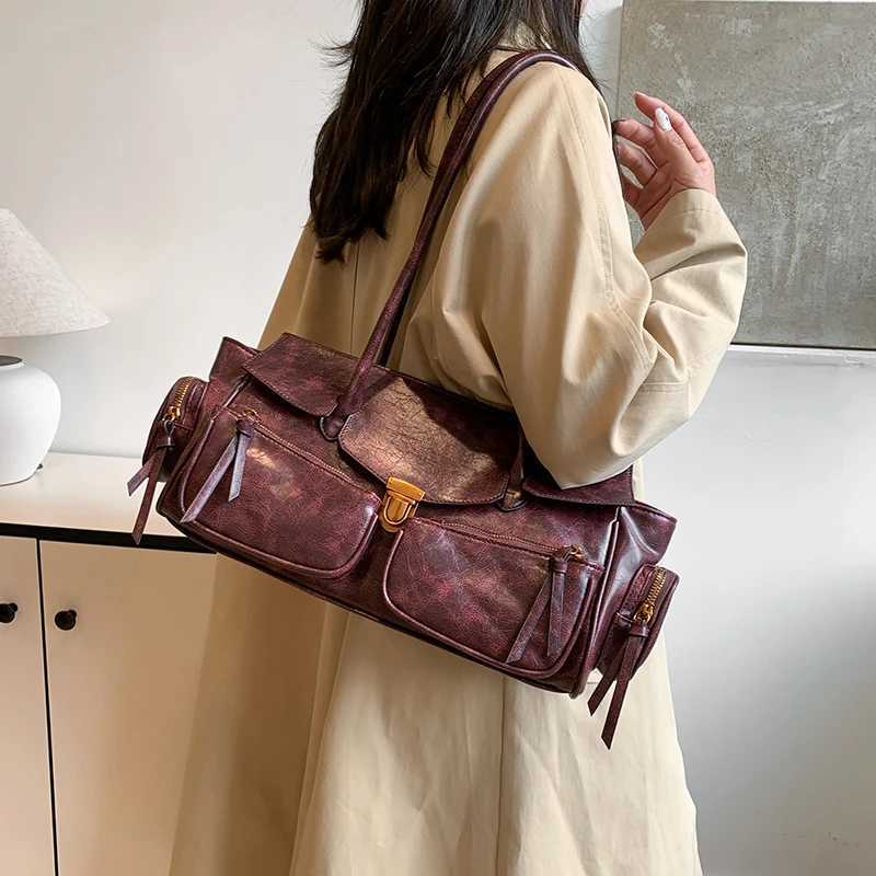 Warm Y2K Mti Pocket Large Capacity Sahel 2024 Winter Lat Luxury Handbag Y250318