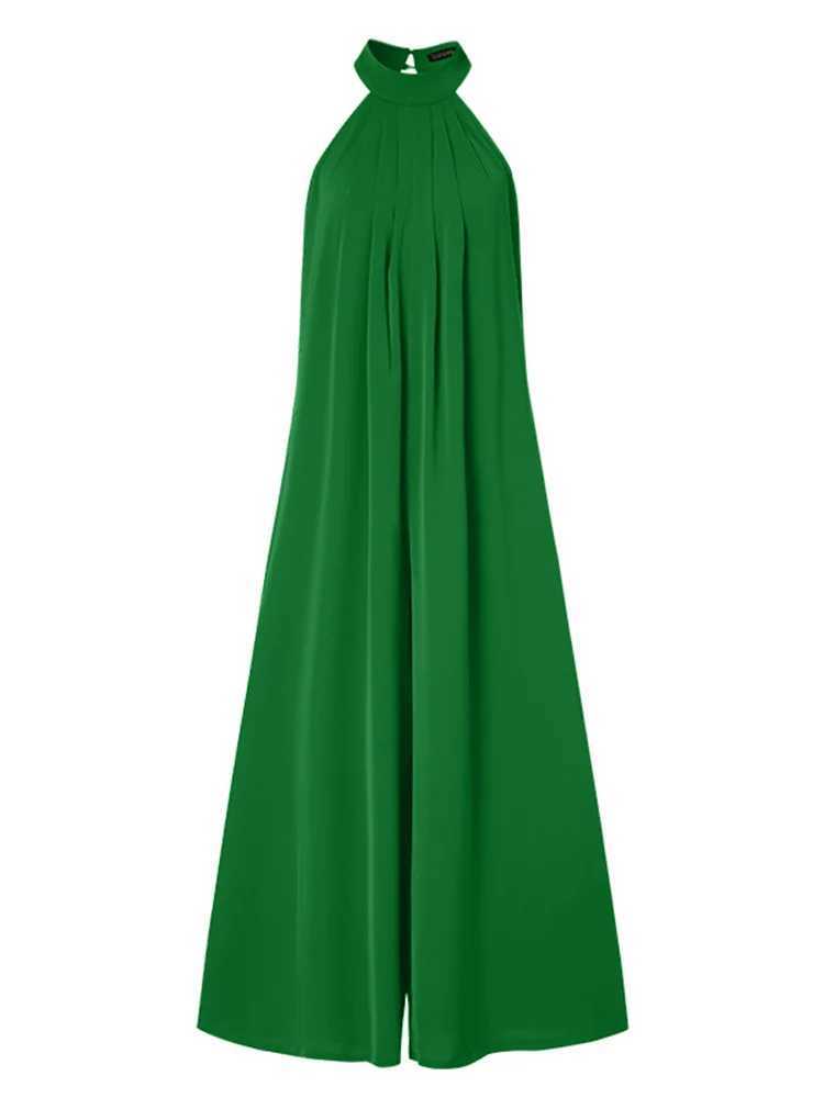 ZANZEA 2024 Summer Party Elegant Womens jumpsuit Wide leg jumpsuit Solid color Wide leg game set Holiday chic strapless X250318