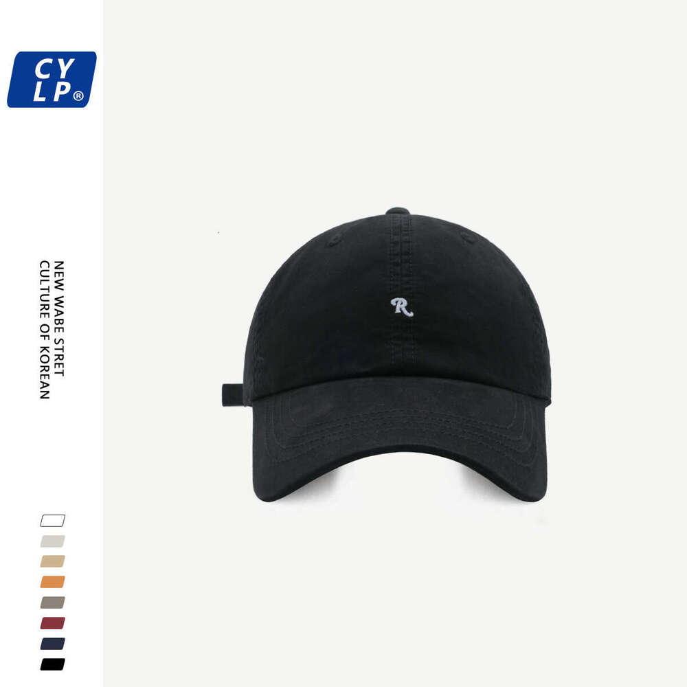 Simple fashionable trendy brand R letter embroidered baseball cap for both men and women, Korean version couple's duckbill cap, looks small on th
