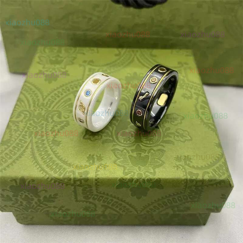 gg Designer Elegant Women's Engagement Rings, Fashionable G ring Ceramic Couple Ring with Bee Gemstone Accent, Exquisite Jewelr