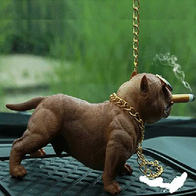 Interior Decorations Wear-resistant Bulldog Car Ornaments Feel Comfortable Resin Material Car Dashboard Decoration Car Accessories Interior Decor H253