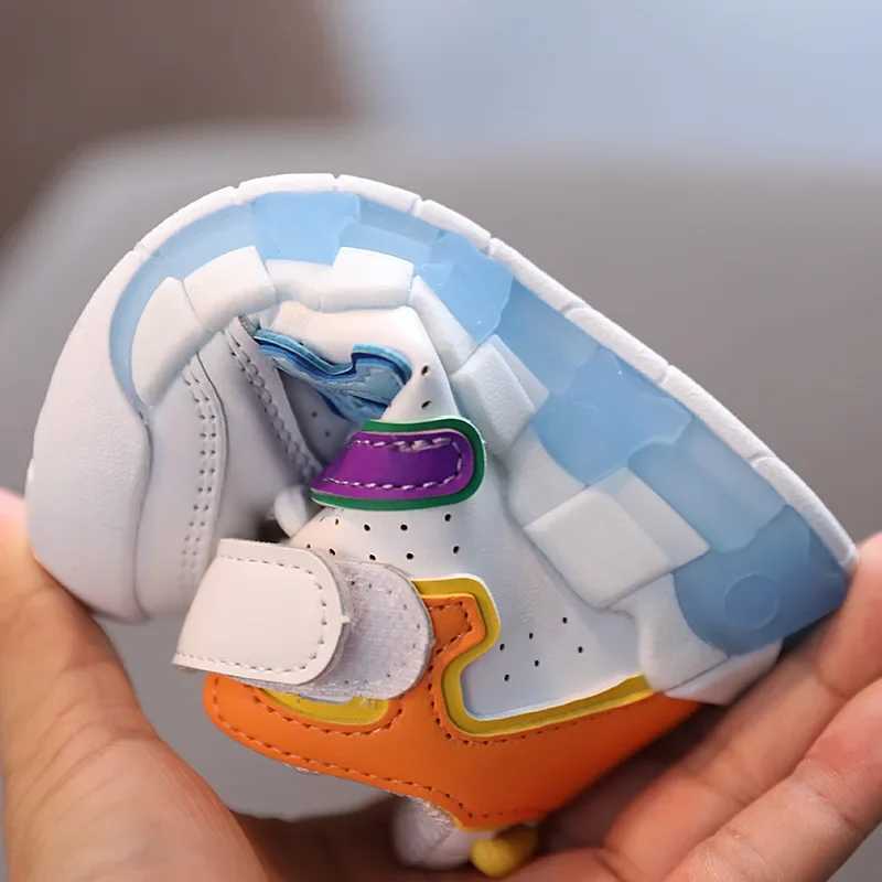 Childrens fashion sports shoes breathable soft soled sports shoes running thick soled shoes Veo shoes childrens PU leather shoesXJ250318