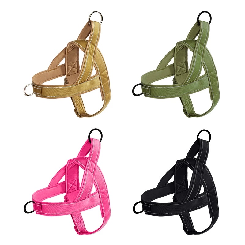 1pc Reflective Design No Pull Dog Harness Escape Proof Adjustable Nylon Dog Harness with Padded Handle for Medium Large Dog