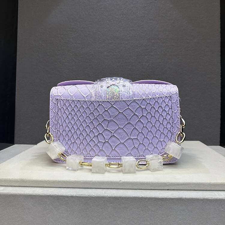 New 2024 Pearl Rivets Wings Women Genuine Leather Trendy Handbags Lady Small Square Shoulder Messenger Bag Sequin Bags
