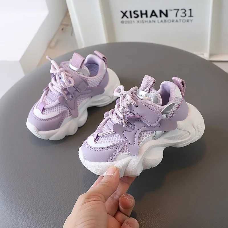 Childrens boys sports shoes summer boys mesh sports shoes breathable childrens running sandals purple khaki color W250318