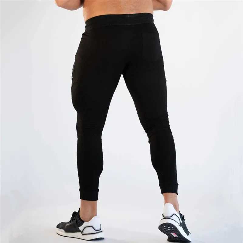 Gym Skinny Jogger Pants Men Running Sweatpants Fitness Bodybuilding Sports Pants Zip pocket Male Cotton Jogging Trousers Men W250318