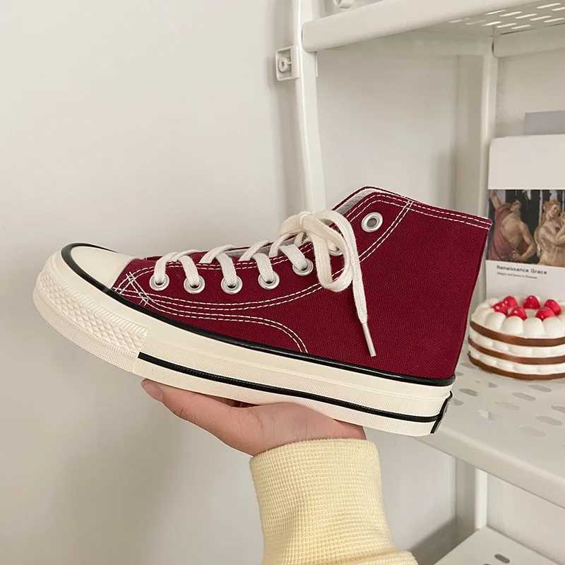 Wen Canvas Sneakers Casual Flat High-cut White Shoes Unisex Skateboard Shoes Vcani Couple Shoes Women Y250318