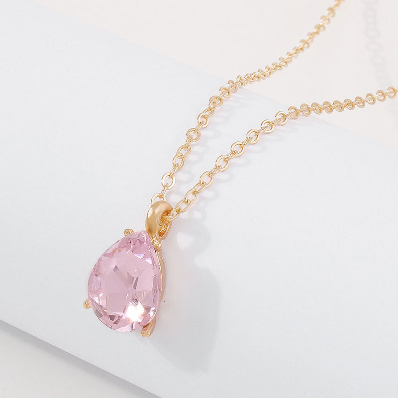 Rhinestone Drop Pendant Necklace For Female Niche Design Light Luxury Everything Temperament Choker Collarbone Chain