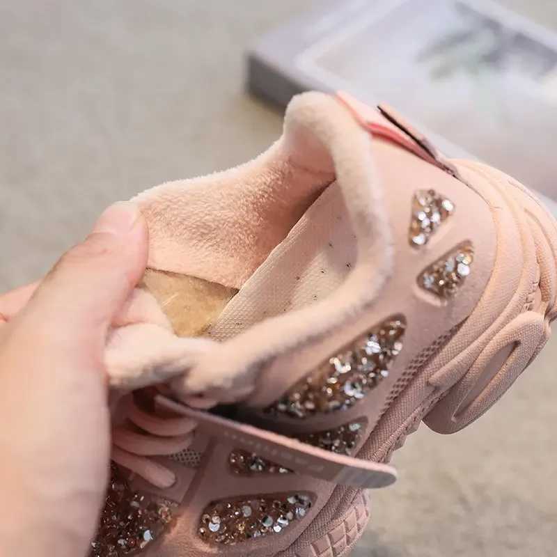 2022 Spring Fashion Womens Sports Shoes Childrens and Preschool Womens Shoes Rhinestone Sparkling Childrens Outdoor Leisure Sports White Shoes RedXJ25
