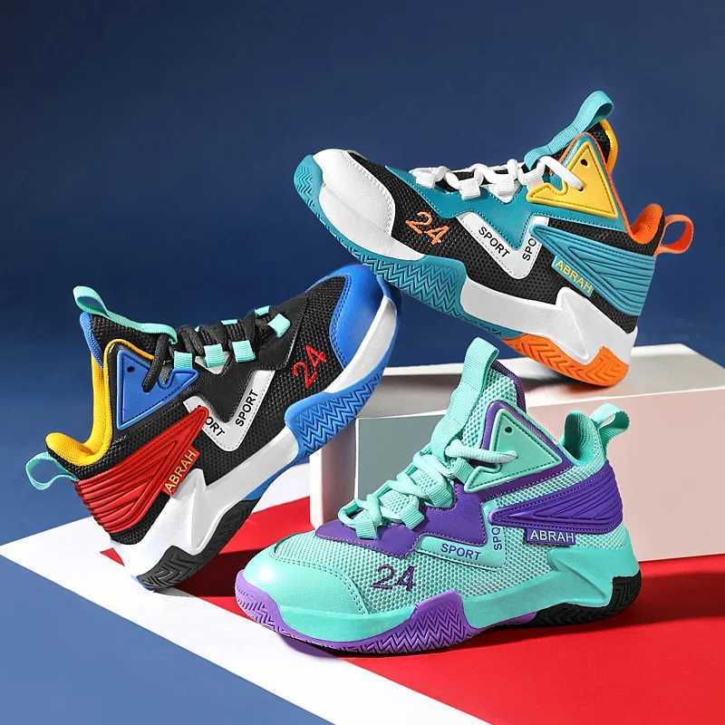 Cheap childrens basketball shoes high-end fashionable casual sports shoes comfortable and non slip childrens basketball bootsXJ250318