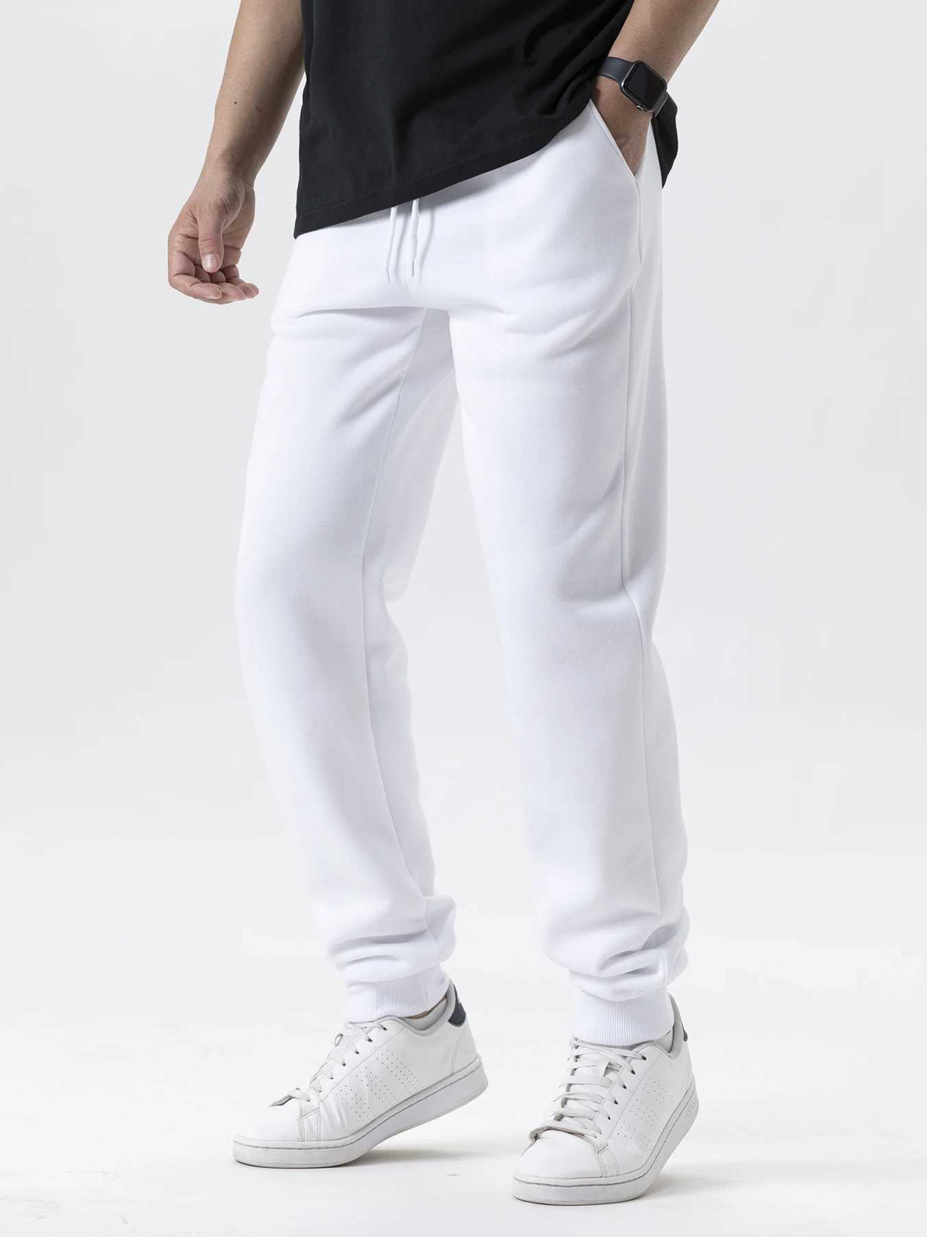 Mens casual pants autumn and winter wool sports pants mens jogging pants elastic waist sports and leisure Trouser backpacks fitness gym clothing W2503